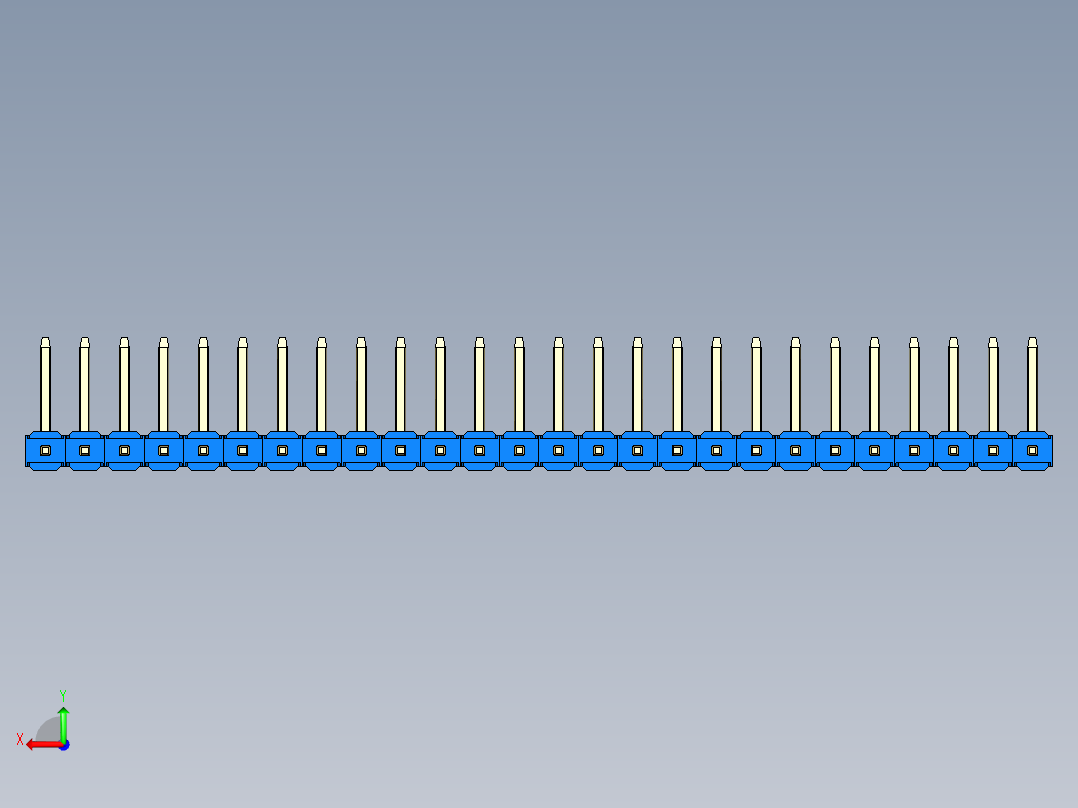 彩色公排针 100mil 2.54mm 系列-DS1022_blue_26p_100mil_TypeU_rev1.0后视图