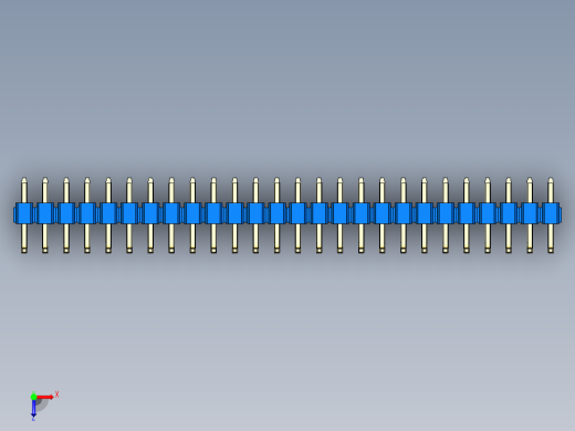 彩色公排针 100mil 2.54mm 系列-DS1022_blue_26p_100mil_TypeU_rev1.0俯视缩略图