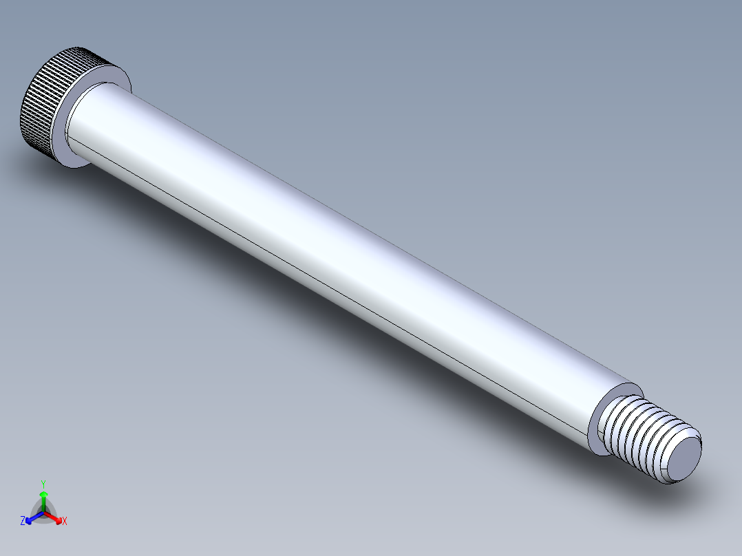 内六角螺螺栓-SB 0.500-13 x5.75正等轴测图