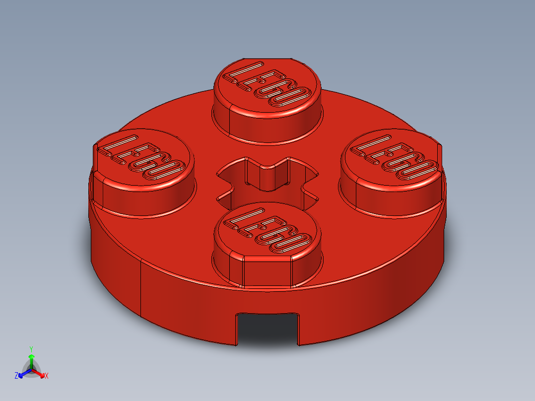 乐高零件 4032 板 2 x 2 圆形-403221 Red Plate 2 x 2 Round.STEP