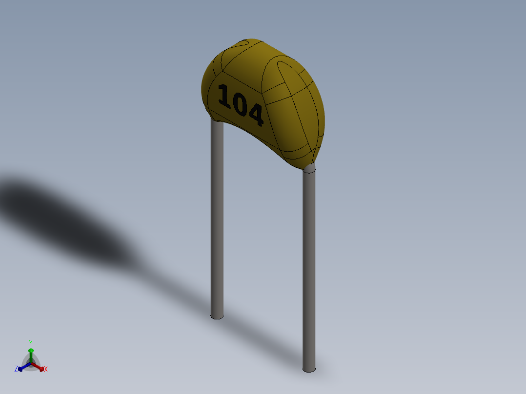 电容器 二极管 电阻器-Capacitor Ceramic 104 100nF正等轴测图