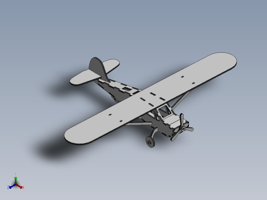 激光切割模型飞机木制玩具CAD-SolidWorks-step格式