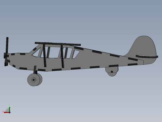 激光切割模型飞机木制玩具CAD-SolidWorks-step格式后视缩略图