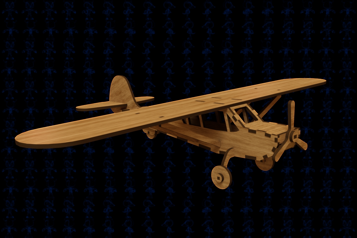 激光切割模型飞机木制玩具CAD-SolidWorks-step格式