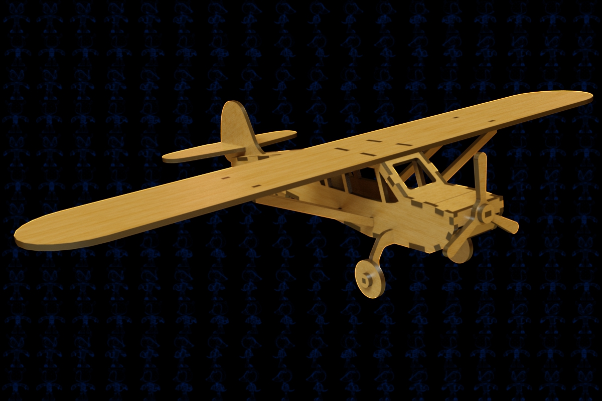 激光切割模型飞机木制玩具CAD-SolidWorks-step格式