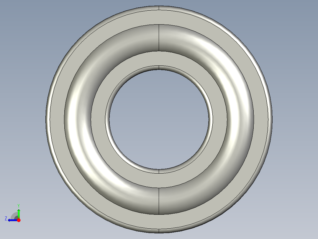 SKF带有一个密封的双列角接触球轴承3D模型右视图
