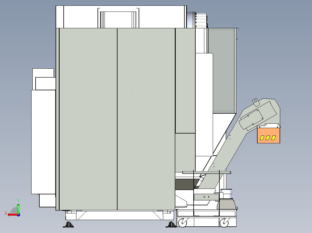机床加工中心造型3D图纸 x_t格式后视图