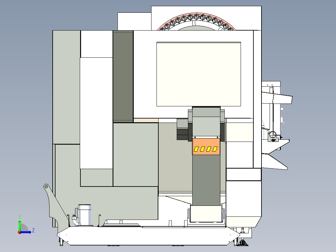 机床加工中心造型3D图纸 x_t格式左视图