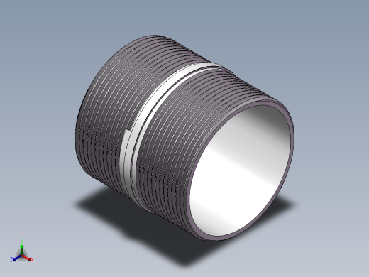对丝-圆边等径 DN50正等轴测缩略图