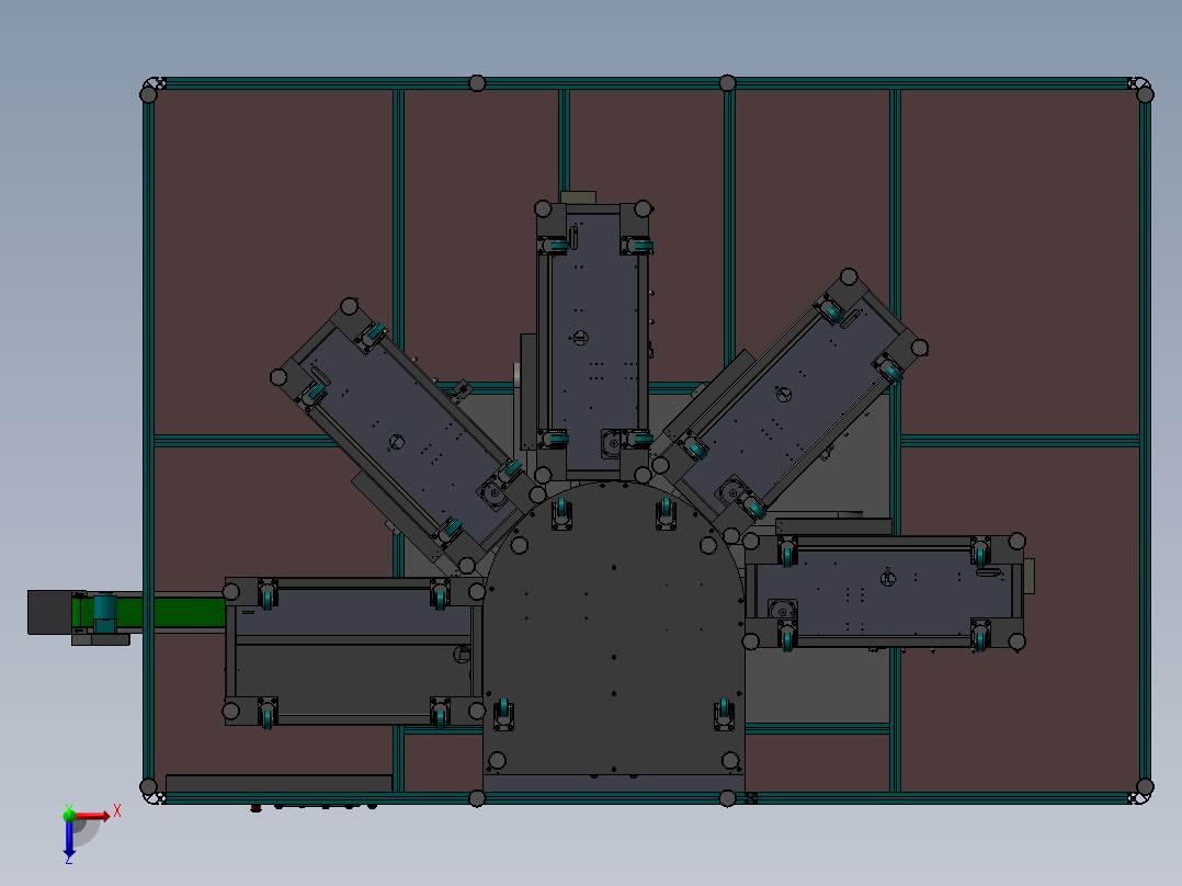 全自动贴膜机俯视图