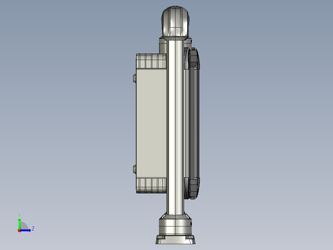 向下旋转底座+转角+90度箱体连接器+控制箱左视图