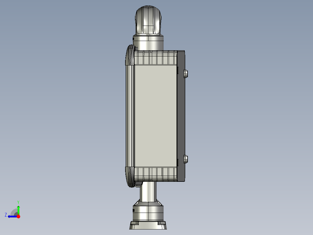 向下旋转底座+转角+90度箱体连接器+控制箱右视图