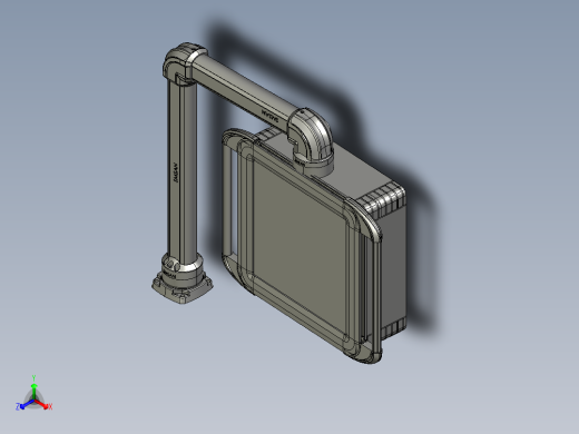 向下旋转底座+转角+90度箱体连接器+控制箱正等轴测缩略图