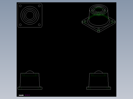 下向型萬向滾珠58-2D多系列多零件图纸模型