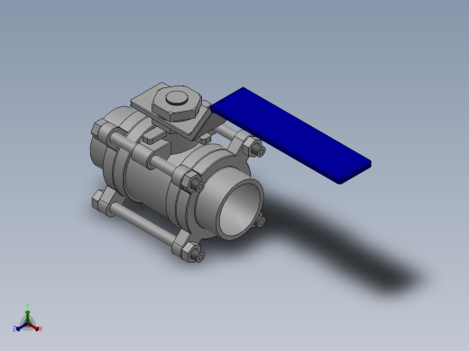 三片式对焊球阀-316 DN15-DN80正等轴测缩略图