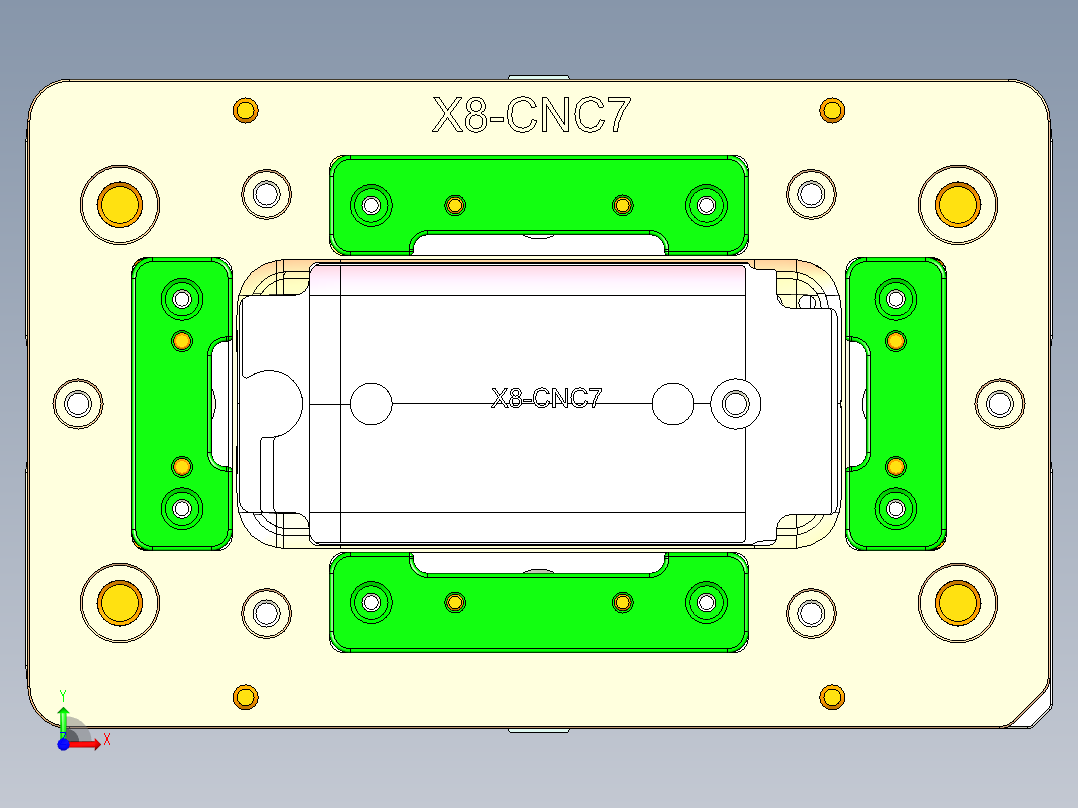 X8-笔记本CNC工装夹具三维模型CNC7-1208前视图