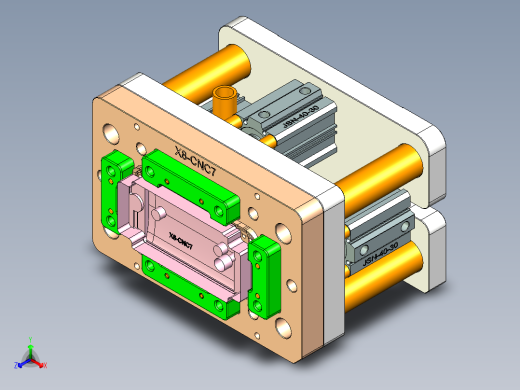 X8-笔记本CNC工装夹具三维模型CNC7-1208正等轴测缩略图