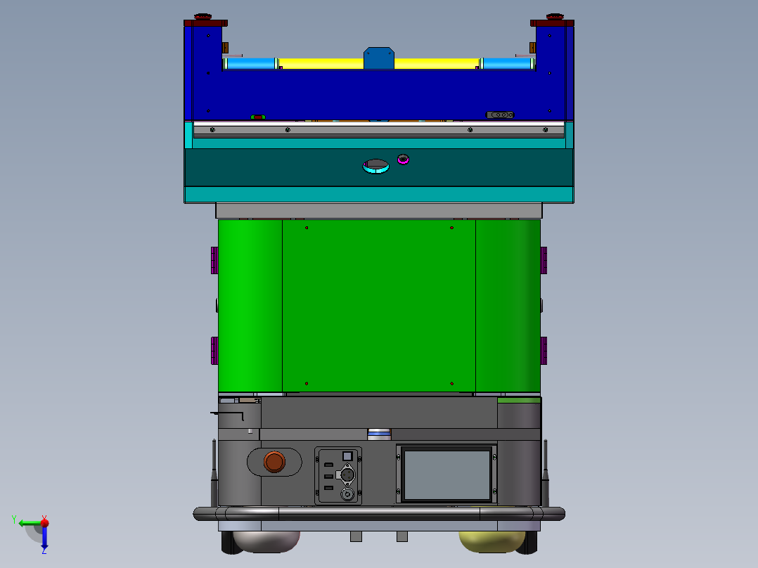 AGV线体转料车（sw16可编辑+工程图+BOM）前视图