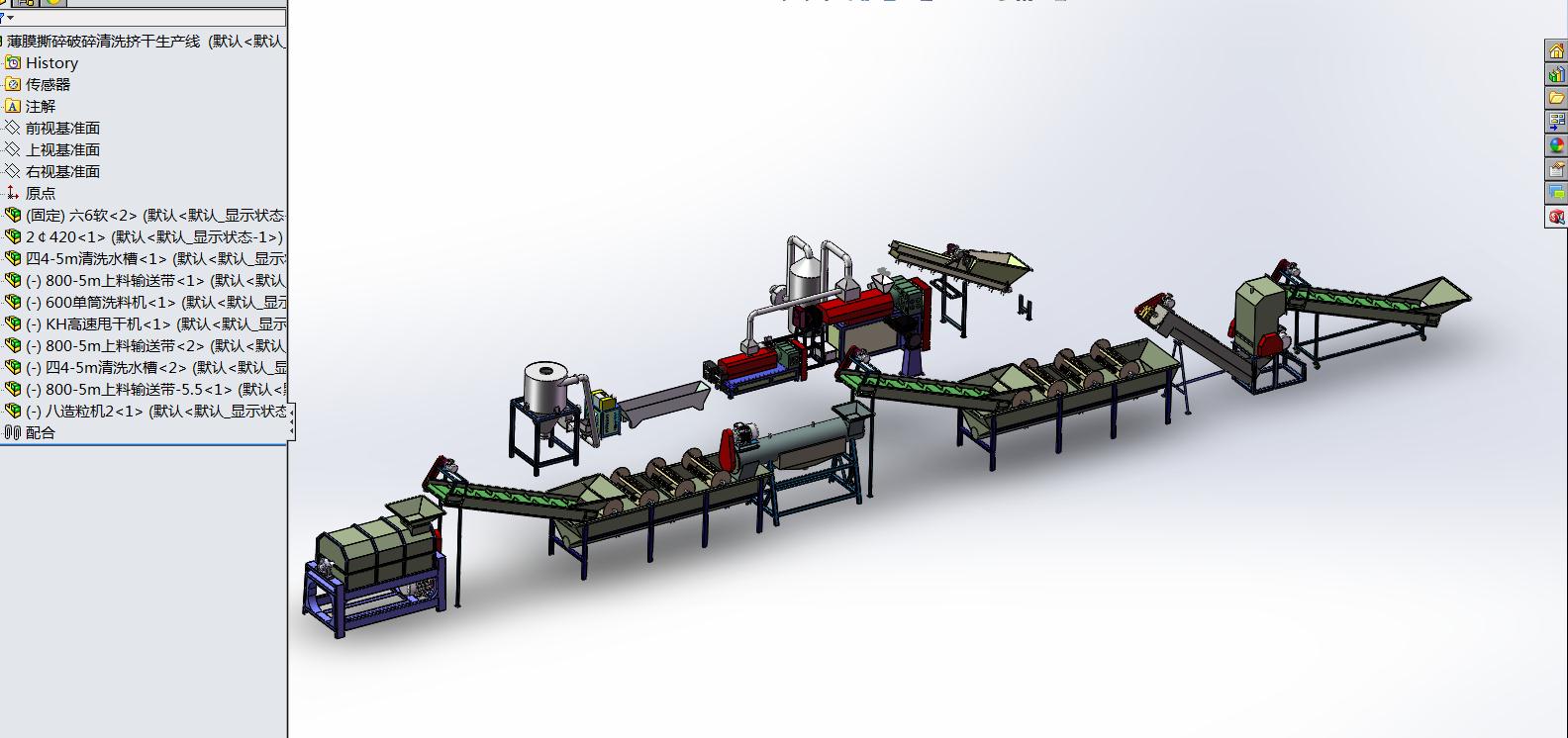 薄膜撕碎破碎清洗挤干生产线step