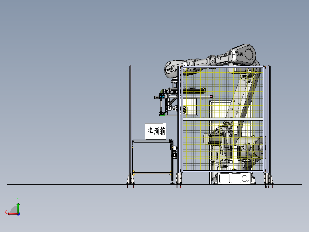 酒瓶码垛转运sw18后视图