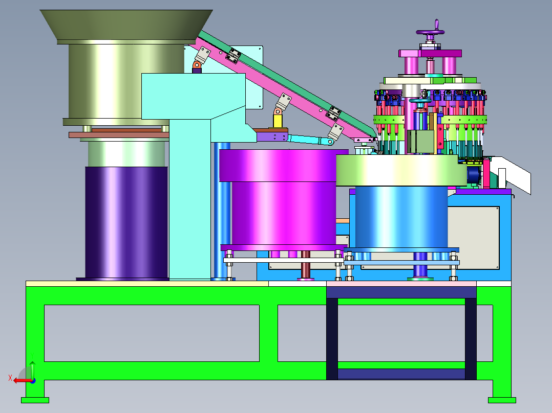 全自动瓶盖装配组装机（全凸轮机构）后视图