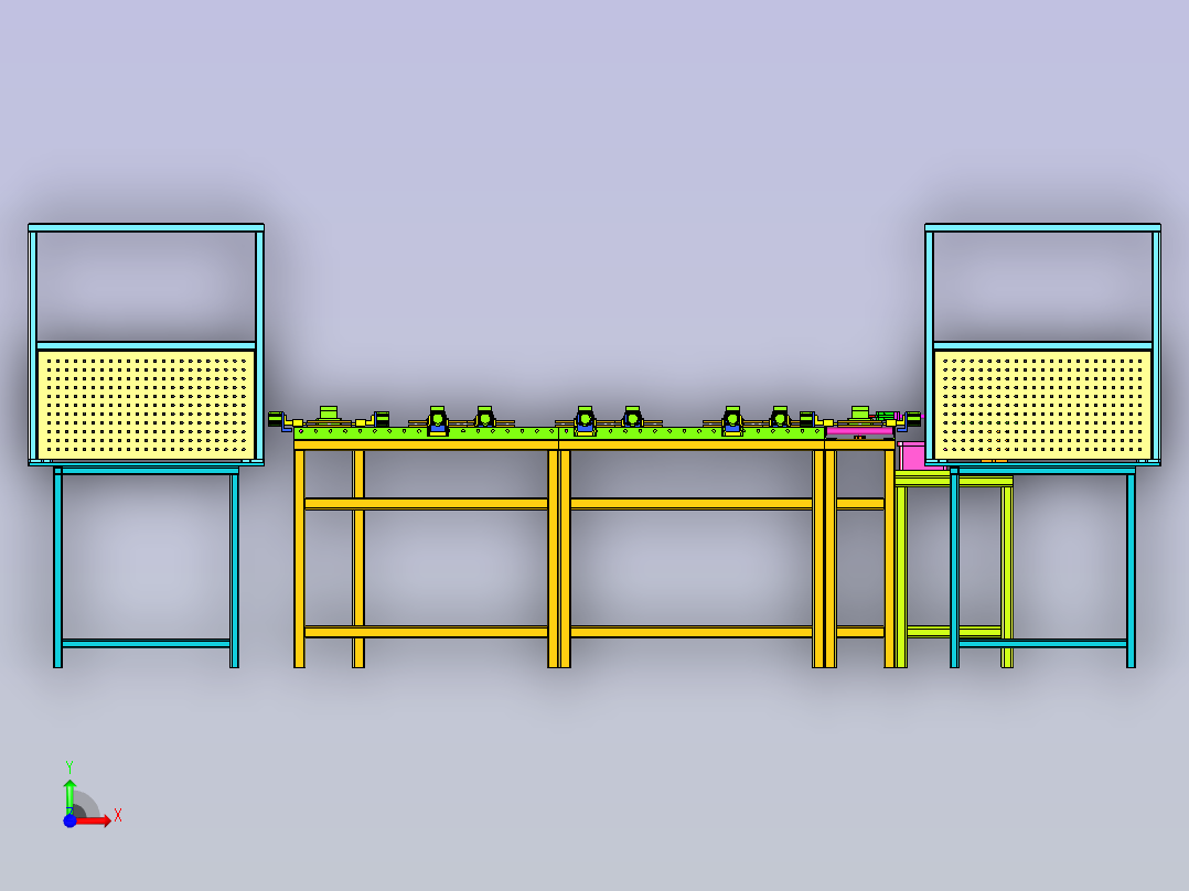 环形装配线前视图