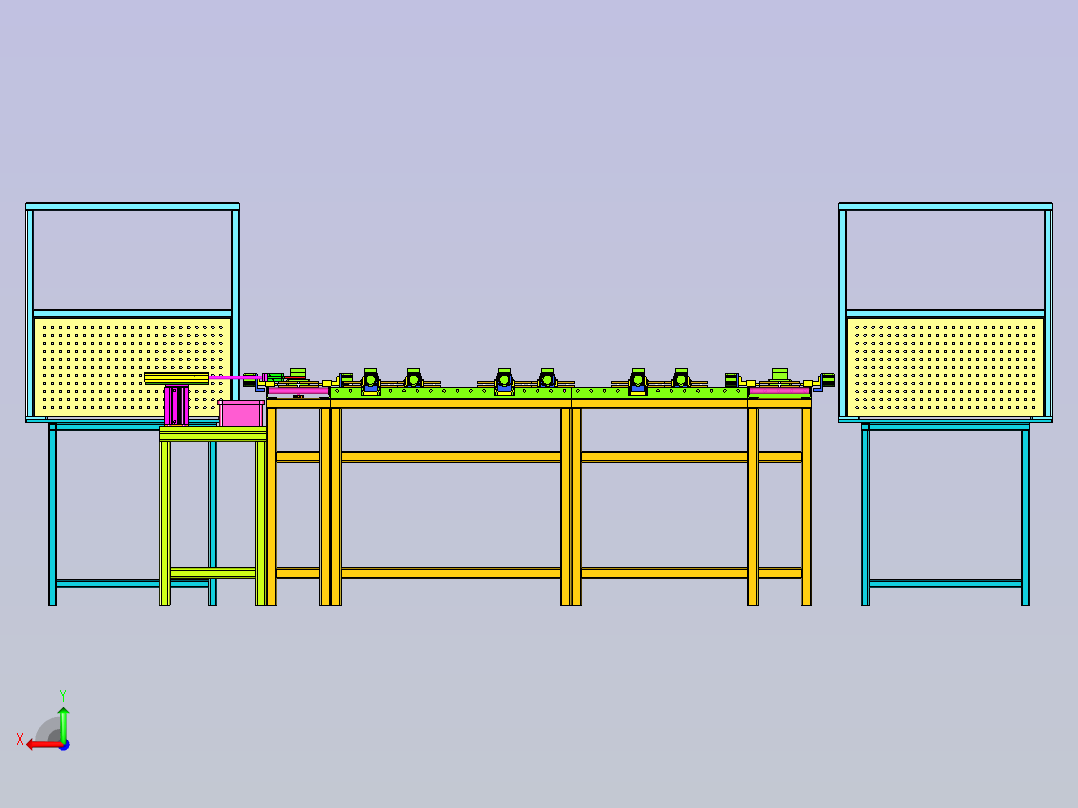 环形装配线后视图