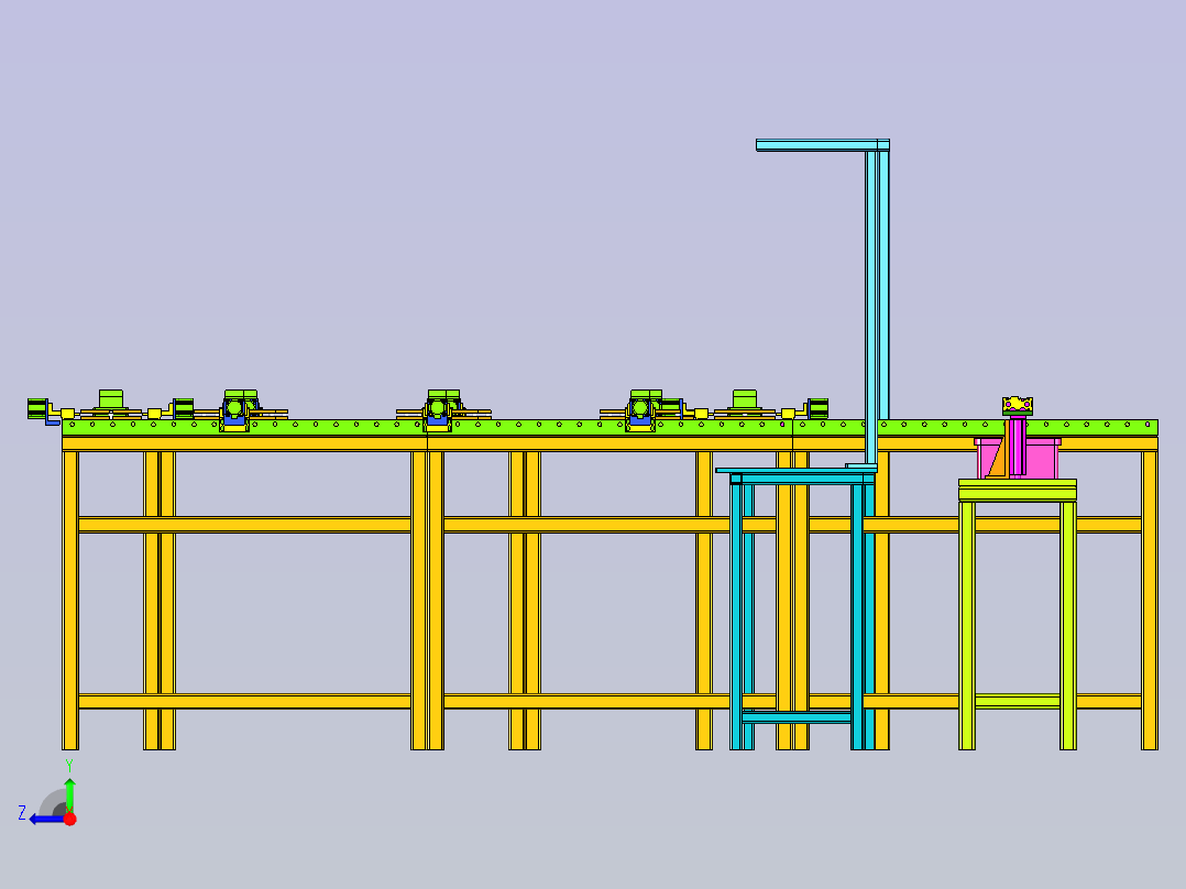 环形装配线右视图