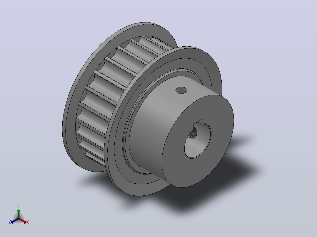 带顶丝键槽孔小凸缘型圆弧形齿同步带轮8YU型_S8YUDK-24-20-dk16-A主视图