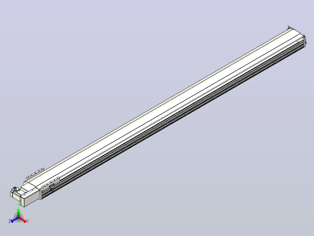 皮带直线轴半封闭可选导轨TPA-HNB-202D-140-L2800-MR-C-P75-N3主视图