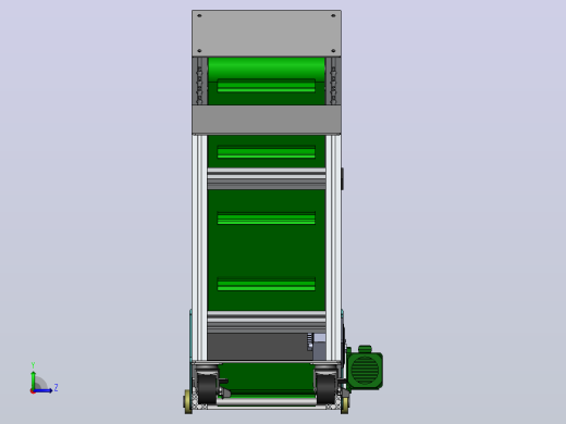 爬坡型皮带输送机3D数模图纸 Solidworks设计左视缩略图