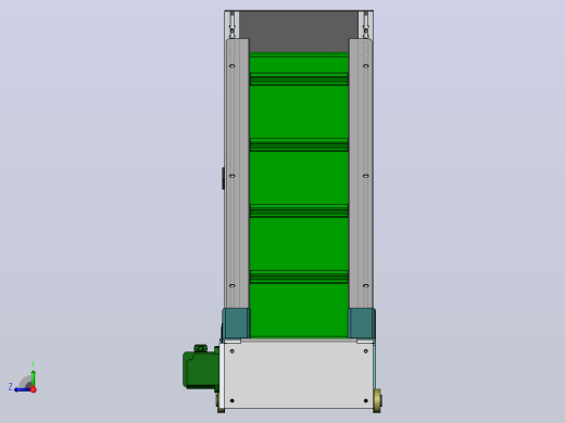 爬坡型皮带输送机3D数模图纸 Solidworks设计右视缩略图