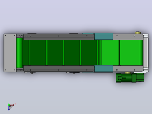 爬坡型皮带输送机3D数模图纸 Solidworks设计俯视缩略图