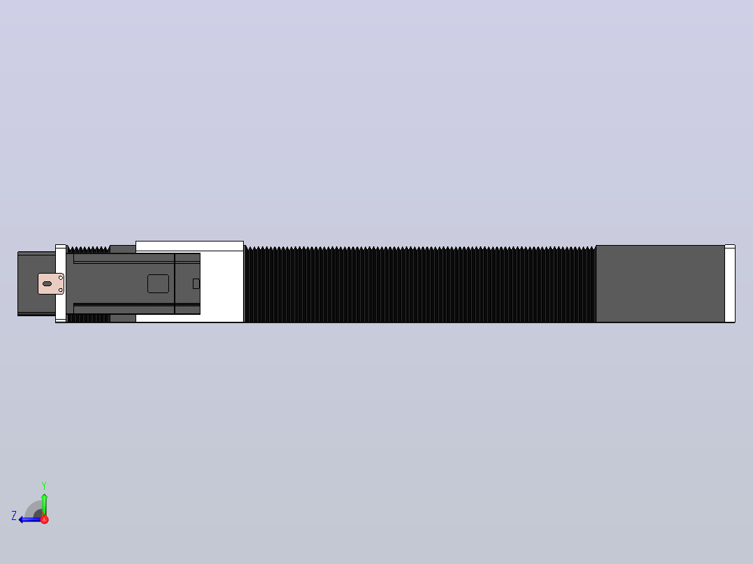 DMSF100-LCR风琴罩丝杆模组直线模组（电机左折)[DMSF100-L05S400-DT400-A2U-LCR-P5]右视图
