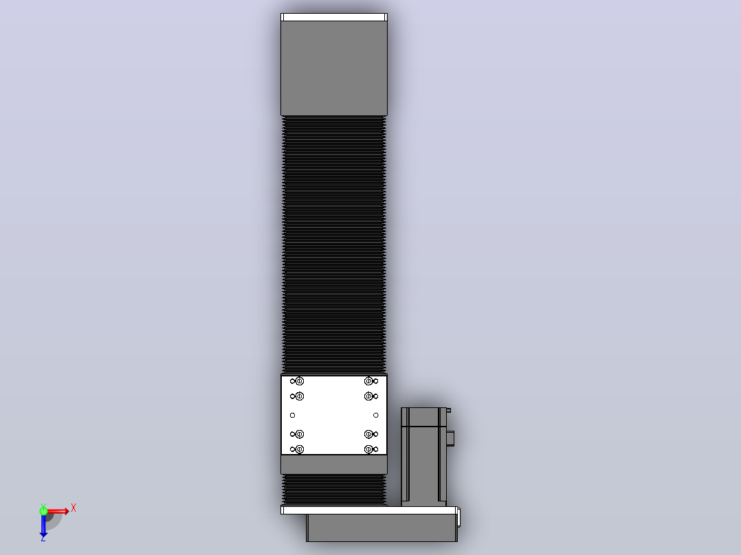 DMSF100-LCR风琴罩丝杆模组直线模组（电机左折)[DMSF100-L05S400-DT400-A2U-LCR-P5]俯视图