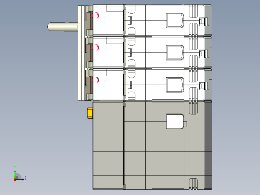 NB5LE-63FB 3P剩余电流动作断路器三维模型202409左视缩略图