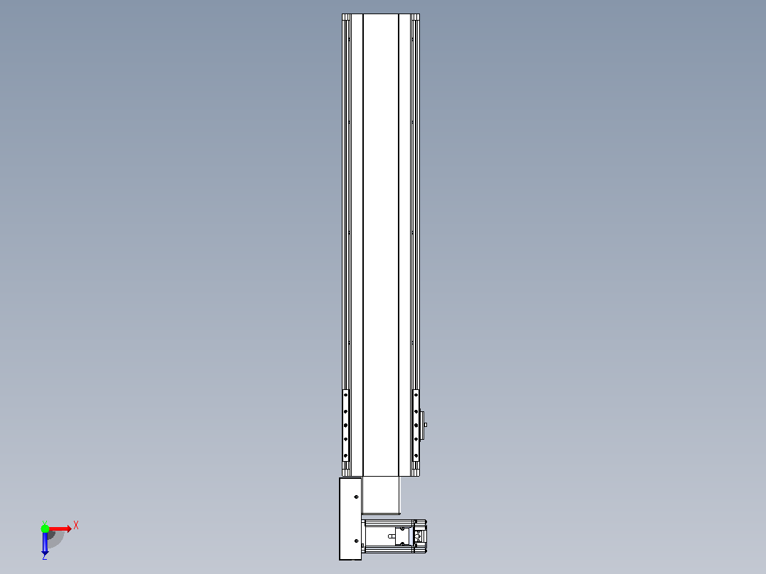 皮带直线轴半封闭可选导轨TPA-HNB-140D-120-L600-ML-Y-P40-N3俯视图