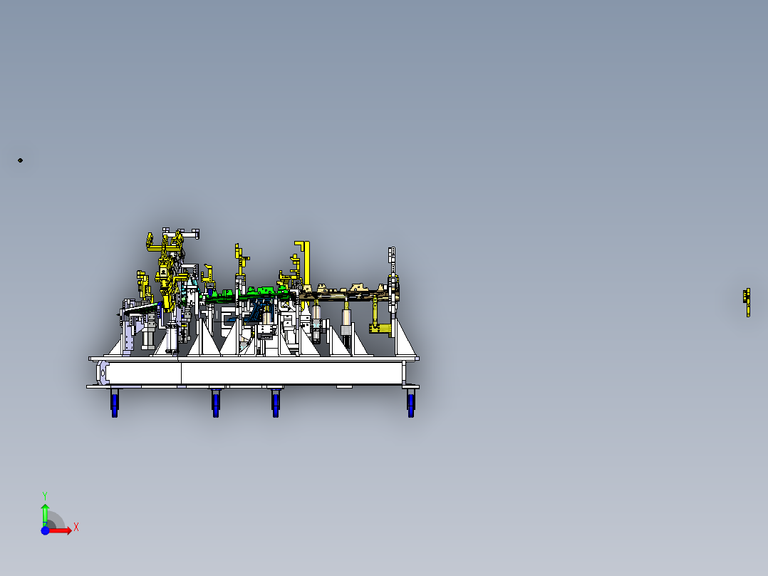 汽车侧围B柱焊装夹具前视图