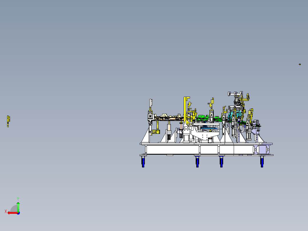 汽车侧围B柱焊装夹具后视图