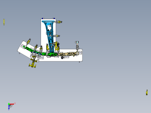 汽车侧围B柱焊装夹具俯视缩略图