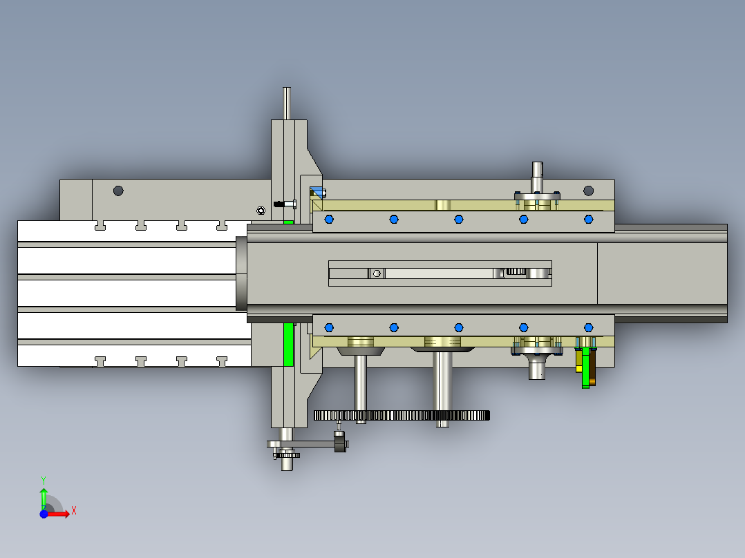 牛头刨床执行机构及部件设计（cad+pro+说明书）前视图