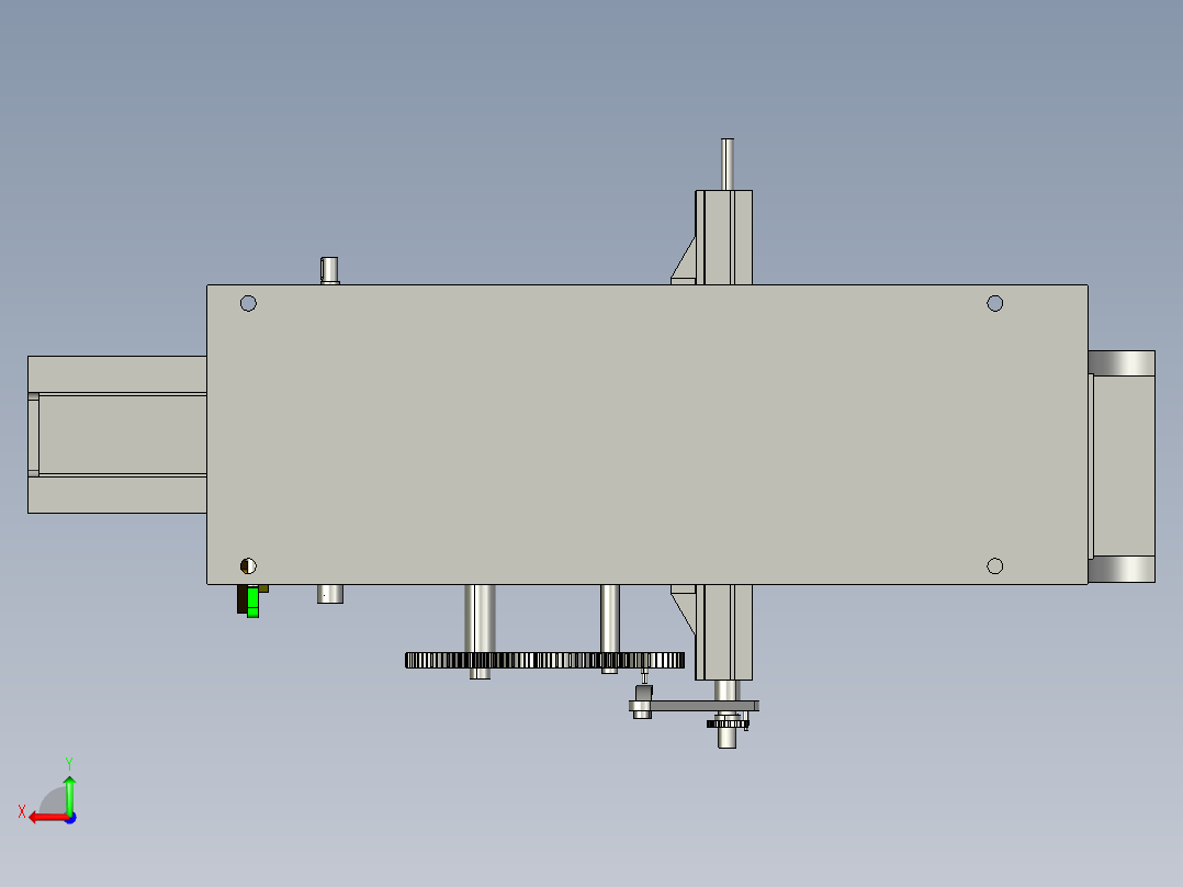 牛头刨床执行机构及部件设计（cad+pro+说明书）后视图