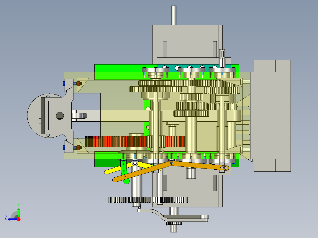 牛头刨床执行机构及部件设计（cad+pro+说明书）右视图