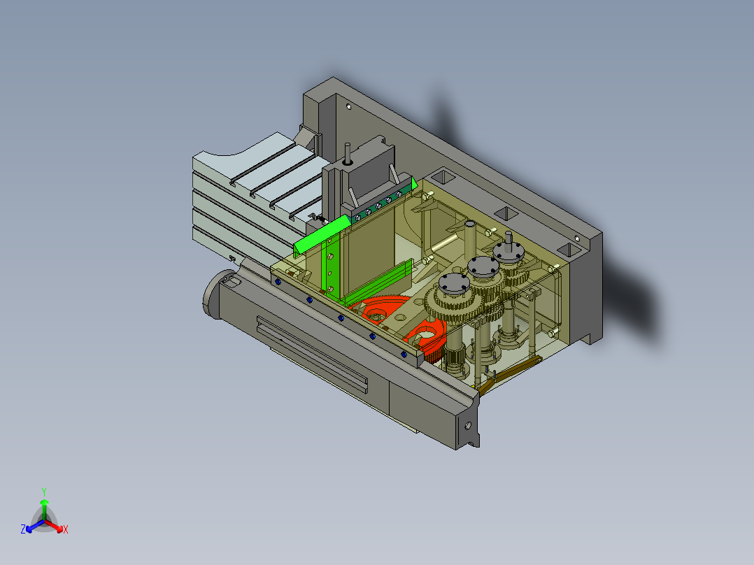 牛头刨床执行机构及部件设计（cad+pro+说明书）正等轴测图