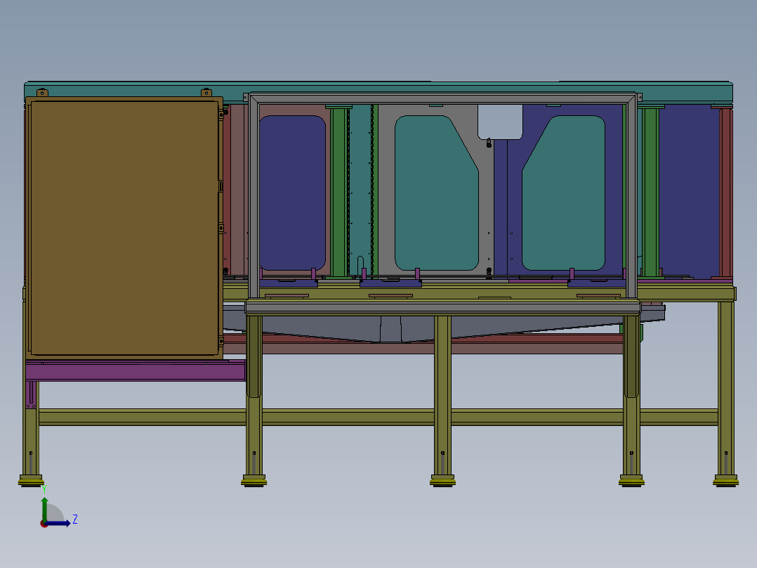 159自动化生产线机架(1)左视图
