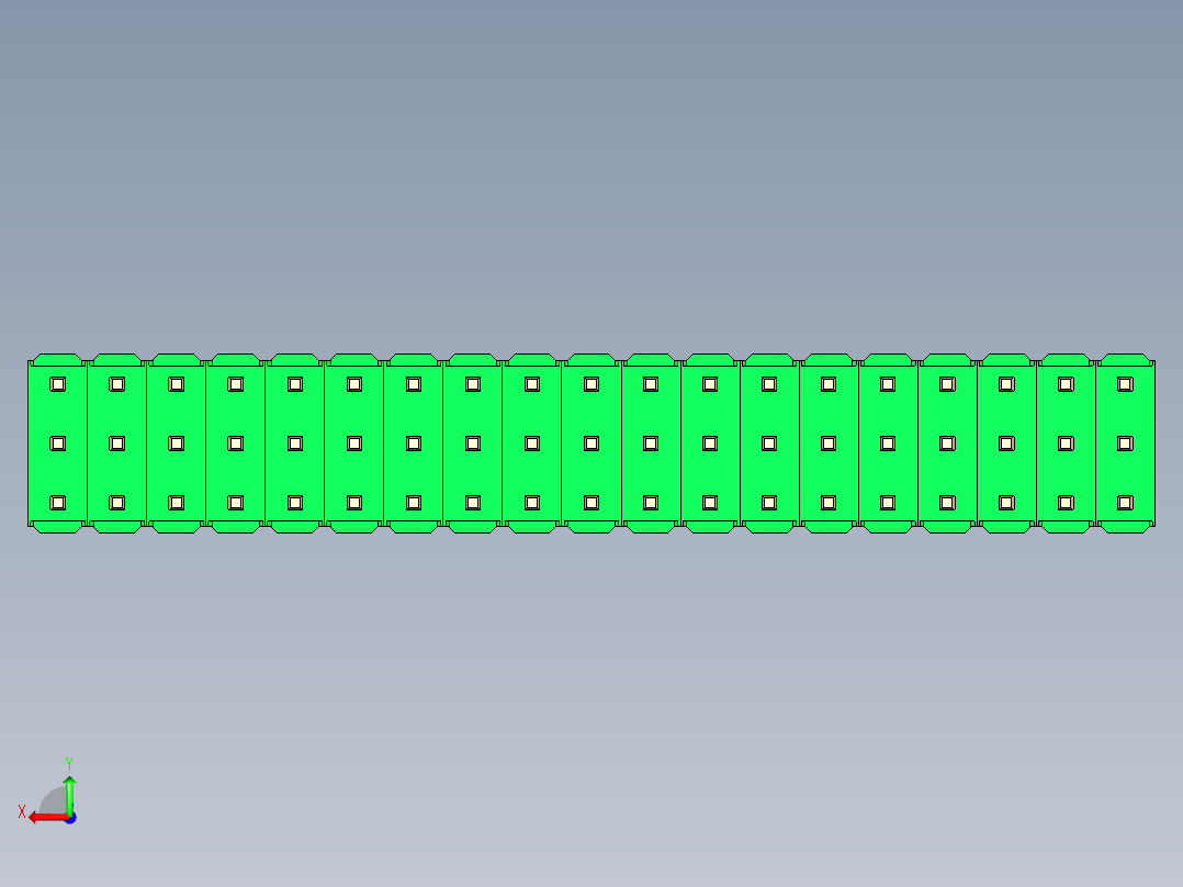 彩色公头100mil（2.54mm）系列-DS1021_green_3x19p_100mil_Type5_rev1.0后视图