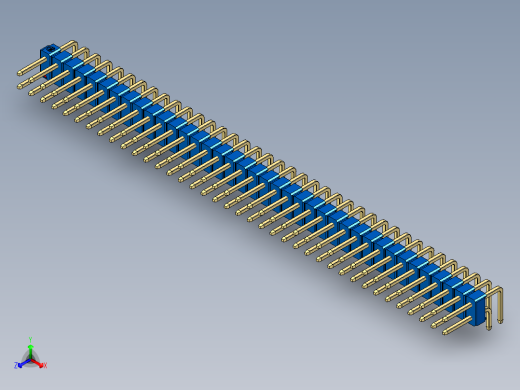 彩色公排针 100mil 2.54mm 系列-DS1022_blue_2x38p_100mil_TypeD_rev1.0