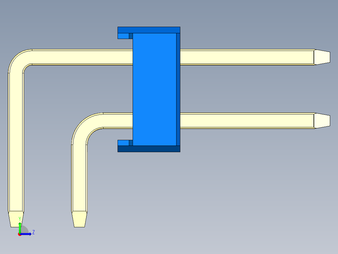彩色公排针 100mil 2.54mm 系列-DS1022_blue_2x38p_100mil_TypeD_rev1.0左视图