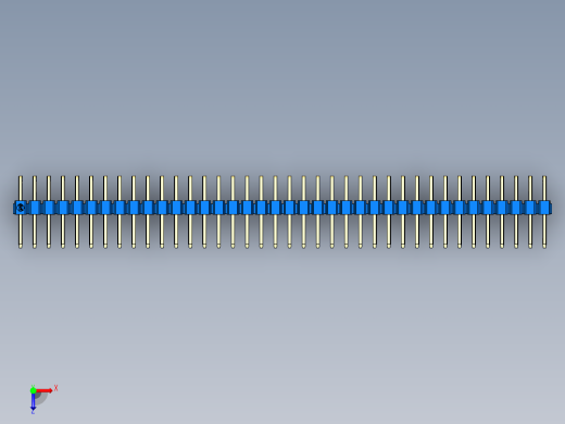 彩色公排针 100mil 2.54mm 系列-DS1022_blue_2x38p_100mil_TypeD_rev1.0俯视缩略图