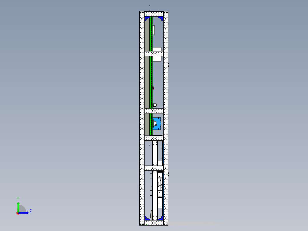 通讯汇流配电一体柜-储能配电设备左视图